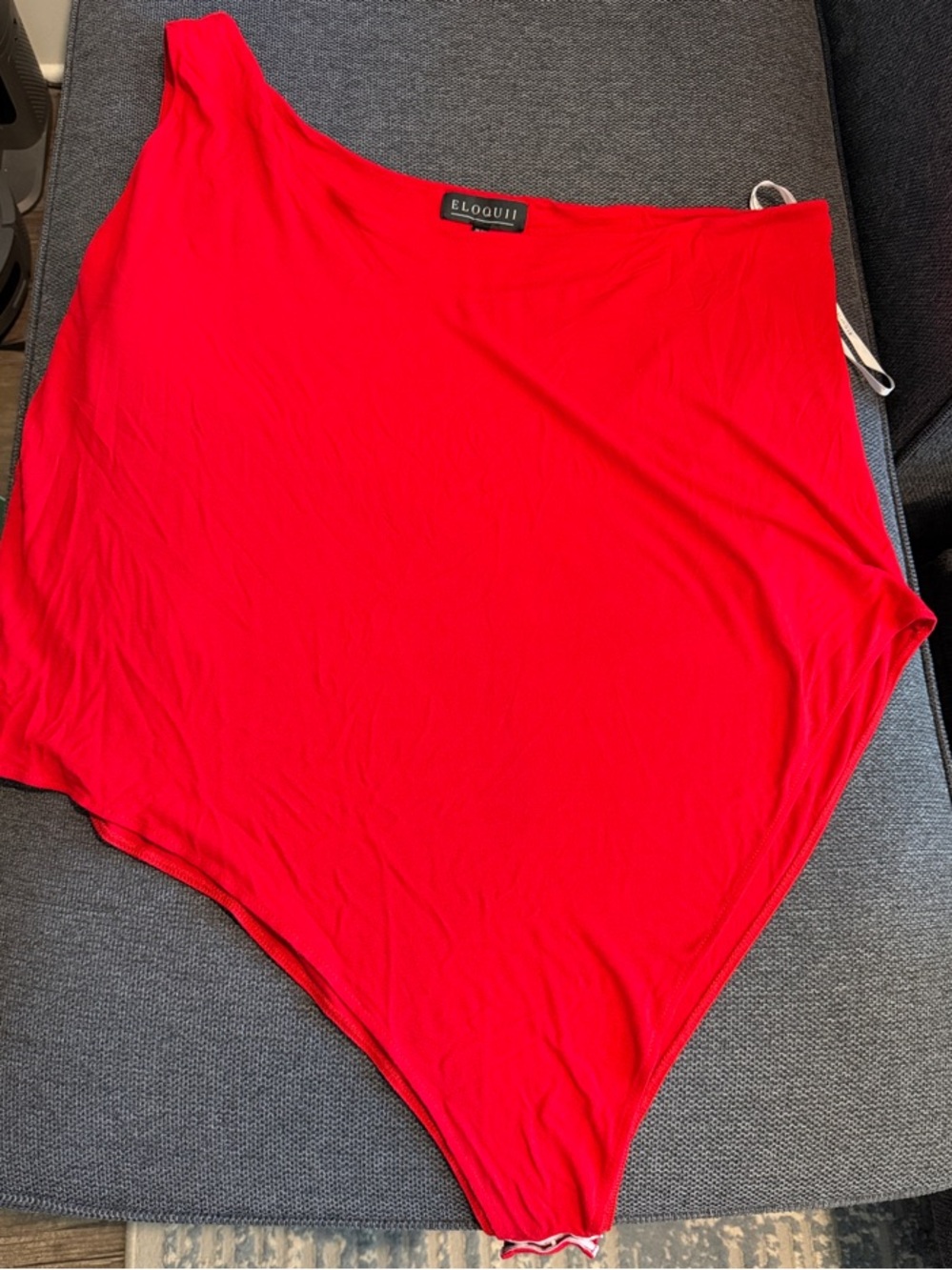 Eloquii Vibrant Red One-Shoulder Bodysuit